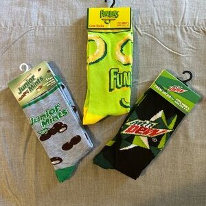 Green and Black Casual Crew Socks Set